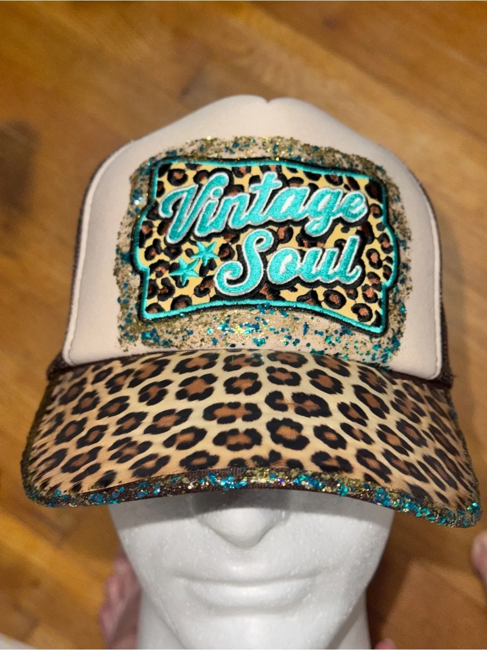 Vintage Soul Leopard Print Trucker Hat